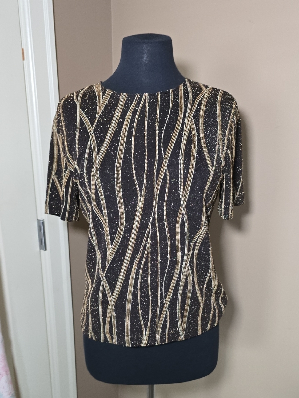 Vintage LIBRA Sparkle Thread Mid Sleeve Top